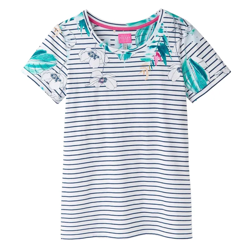 Joules Nessa Print Jersey T-Shirt - Palm Stripe