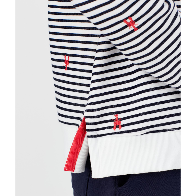 Joules Rowley Raglan Hooded Sweatshirt - Lobster Stripe-3
