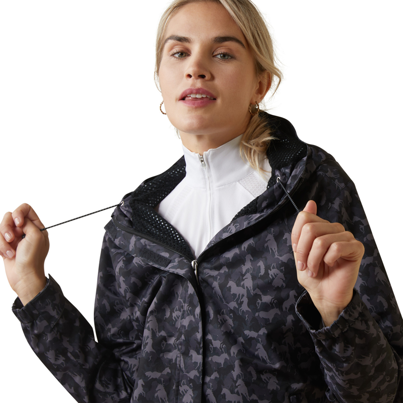 Ariat Women's Spectator Waterproof Jacket - Periscope Camo Horse-3