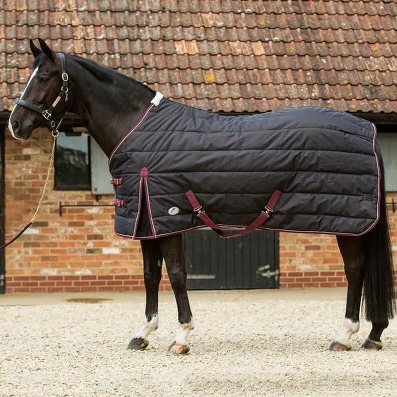 JHL Essential Light Weight Stable Rug - Black/Burgundy 