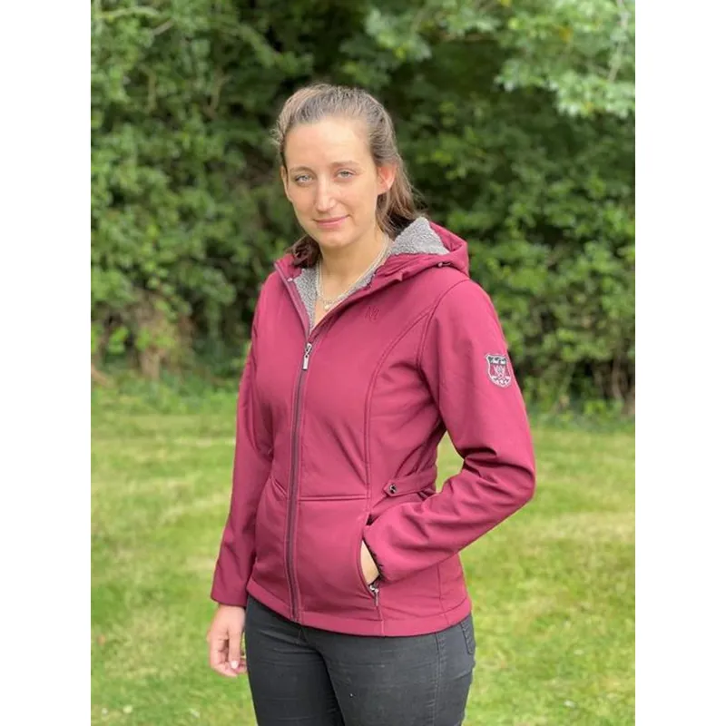 Mark Todd Ladies Softshell Fleece Lined Jacket - Burgundy