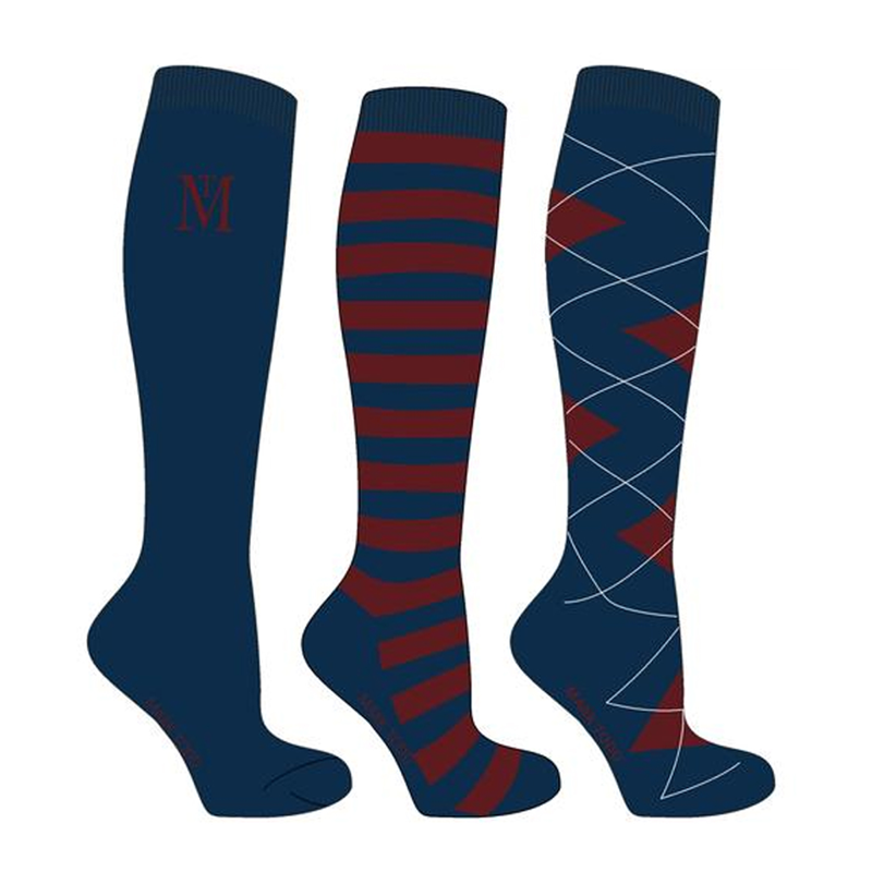 Mark Todd Socks - Navy/Burgundy