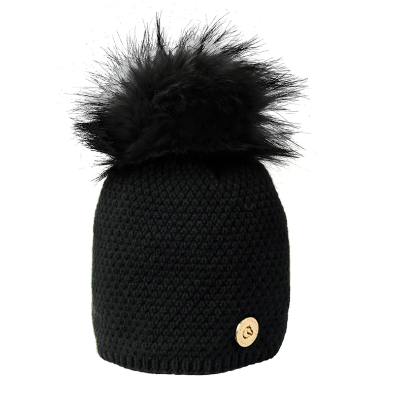 Coldstream Polwarth Bobble Hat - Black 