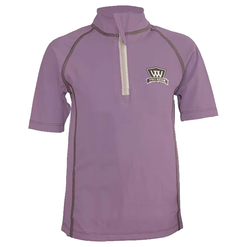 Woof Wear Young Rider Short Sleeve Riding Shirt - Lilac 
