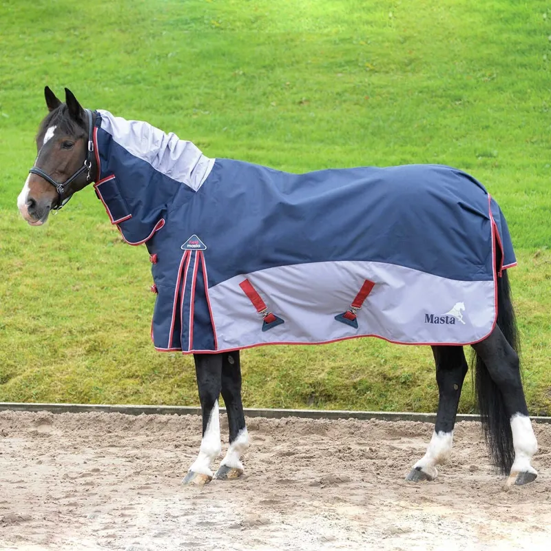 Masta Fieldmasta 200g Fixed Neck Turnout Rug - Navy/Grey