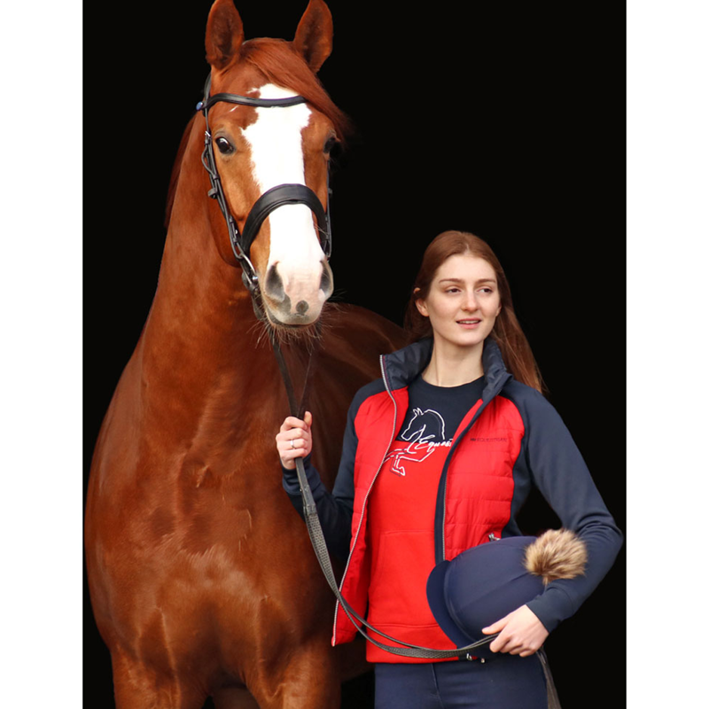 Hy Equestrian Richmond Collection Children's Padded Jacket - Navy/Red-4