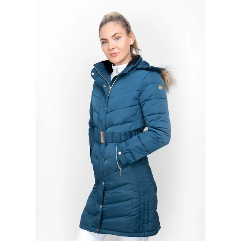 Coldstream Branxton Long Quilted Coat - Cool Slate Blue-1