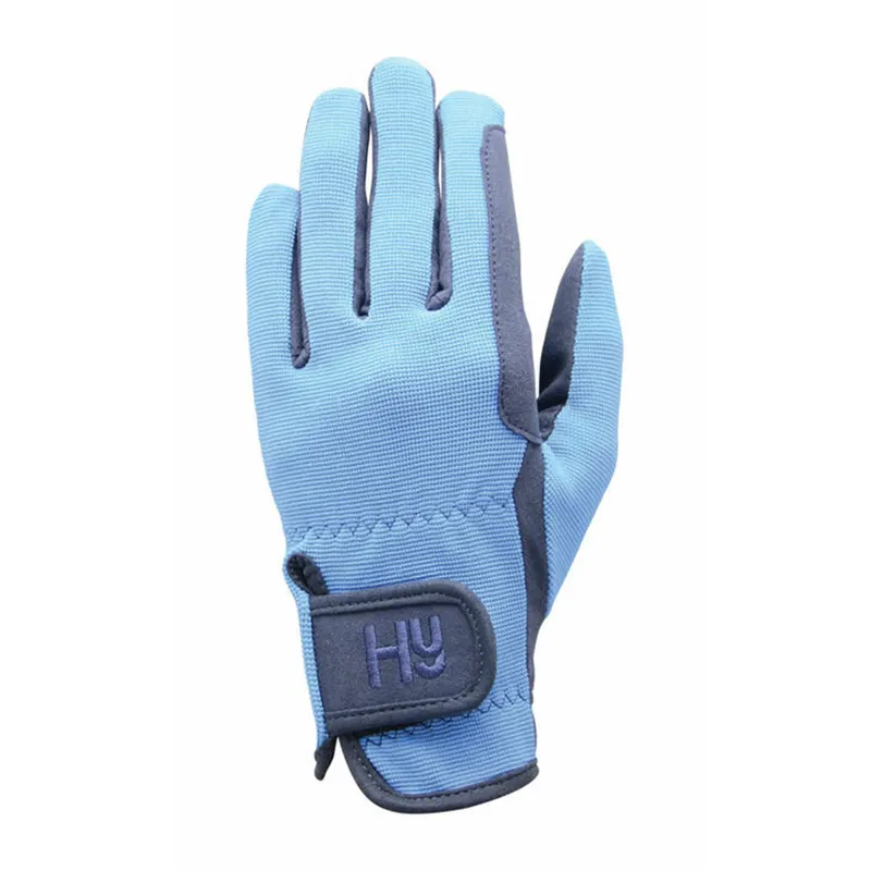 Hy Equestrian Children's Every Day Two Tone Riding Gloves - Navy/Sky Blue