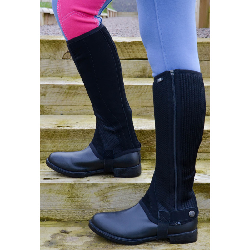 Hy Equestrian Air Mesh Half Chaps - Black-2