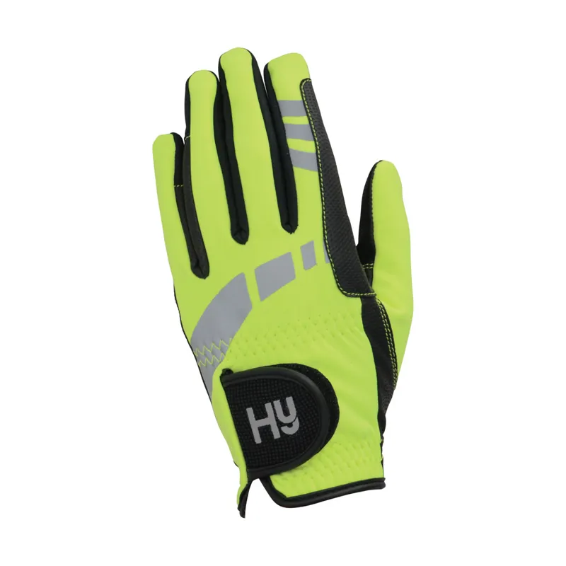 Hy Equestrian Children's Extreme Reflective Softshell Gloves - Reflective Yellow