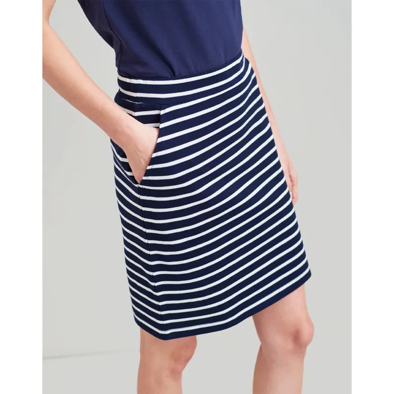 Joules Portia Jersey Skirt - Navy/Cream Stripe-1