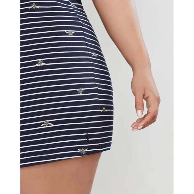 Joules Riviera Printed Short Sleeve Dress - Bee Stripe-4