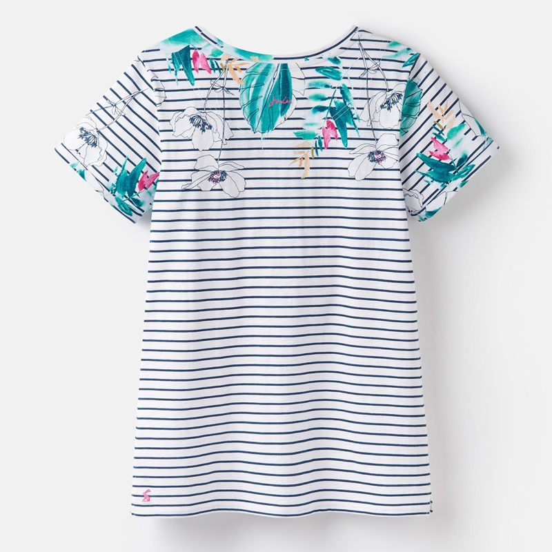 Joules Nessa Print Jersey T-Shirt - Palm Stripe-1
