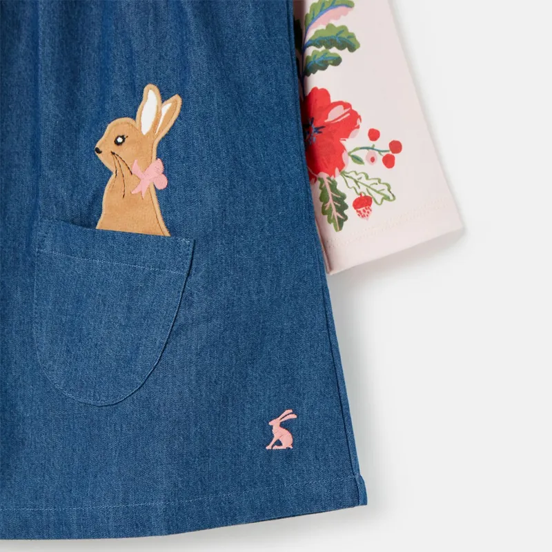 Joules Peter Rabbit Avie Pinafore Dress Set - Denim Peter-4