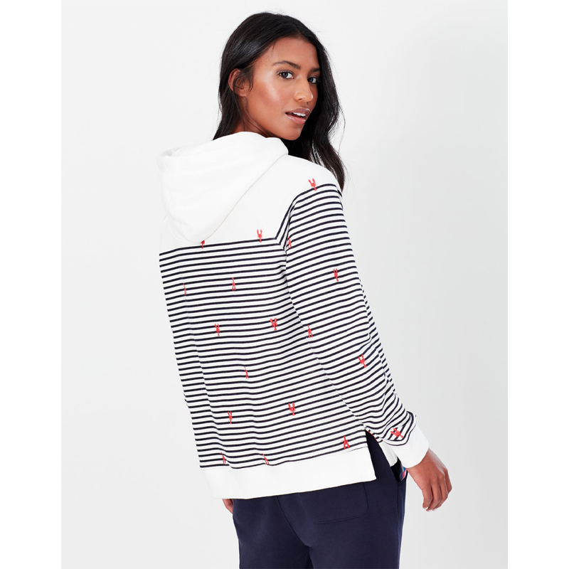 Joules Rowley Raglan Hooded Sweatshirt - Lobster Stripe-4