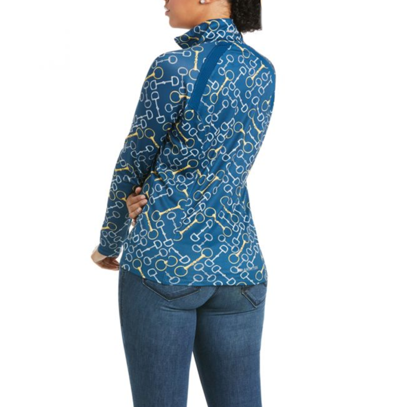 Ariat Womens Sunstopper 2.0 LS Base Layer - Blue Opal Bits -1