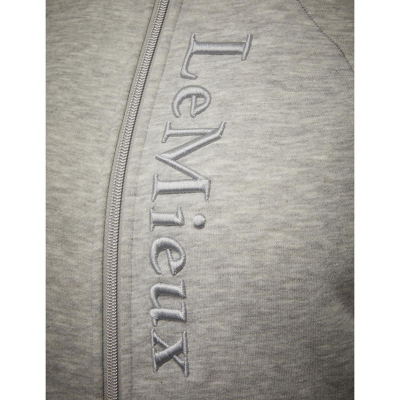 LeMieux Ladies Elite Sherpa Lined Zip Through Hoodie - Grey Marl-4