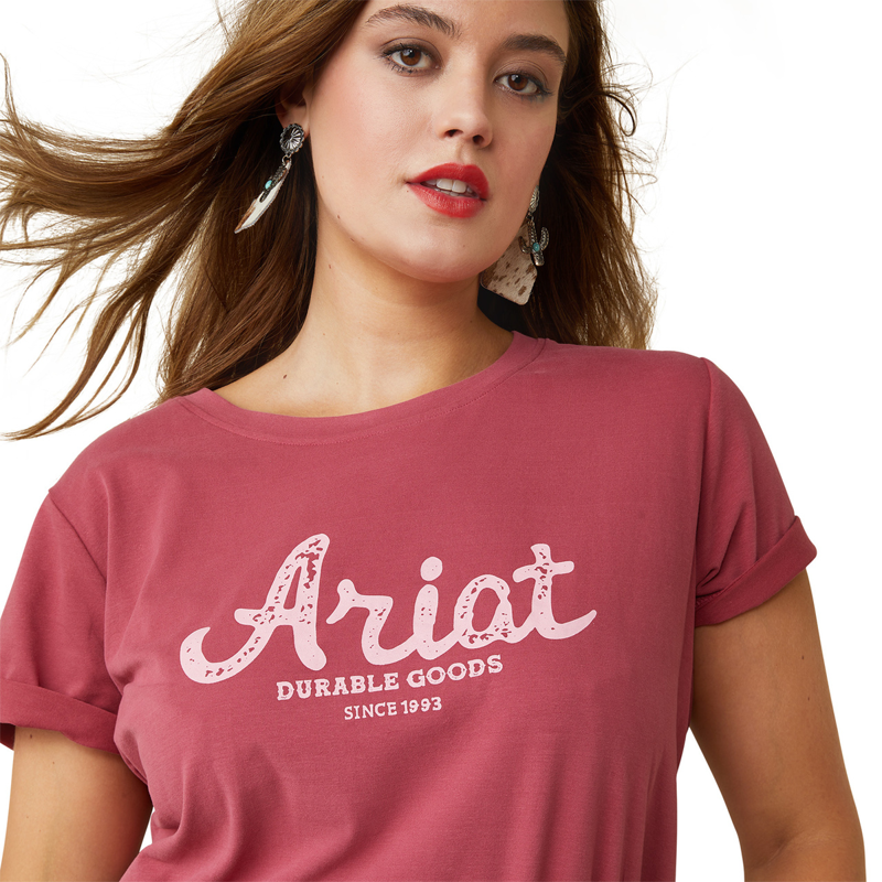 Ariat Women's Real Durable Goods Tee - Earth Red-2