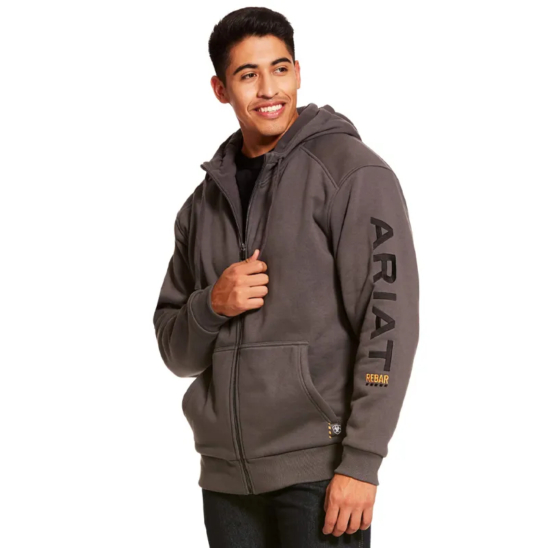 Ariat Men's Rebar All-Weather Full Zip Hoodie - Rebar Grey