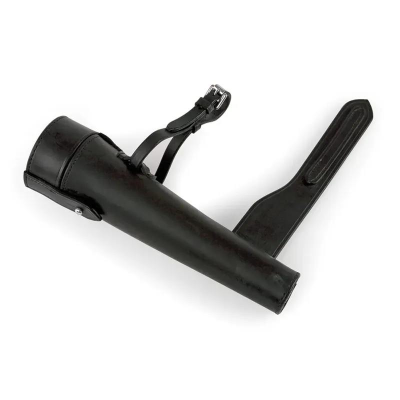 Shires Velociti Leather Conical Flask Case - Black