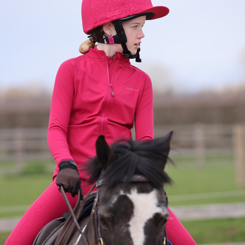 Aubrion Young Rider Non-Stop Jacket - Cerise-4