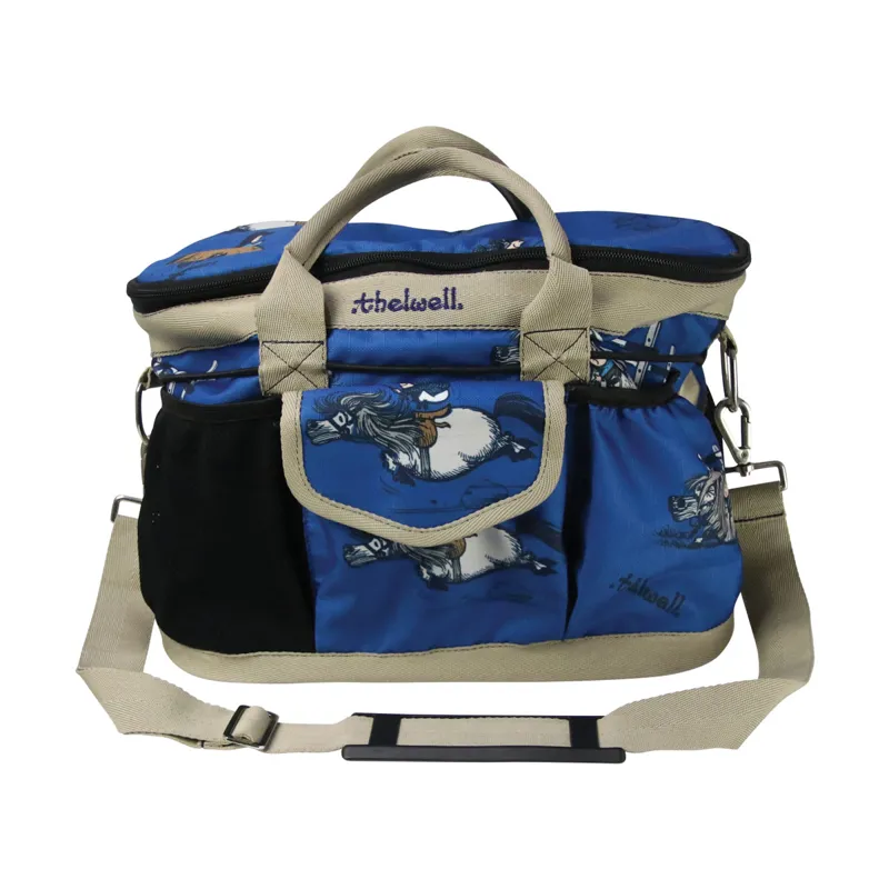 Hy Equestrian Thelwell Collection Jumps Grooming Bag - Classic Blue/Taupe/ Navy