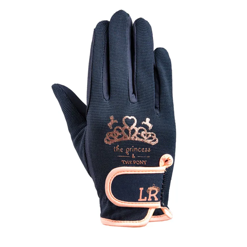The Princess And The Pony Gloves By Little Rider - Navy/Peach