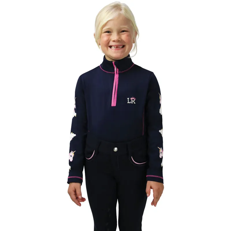 Little Unicorn Base Layer By Little Rider - Navy/Pink