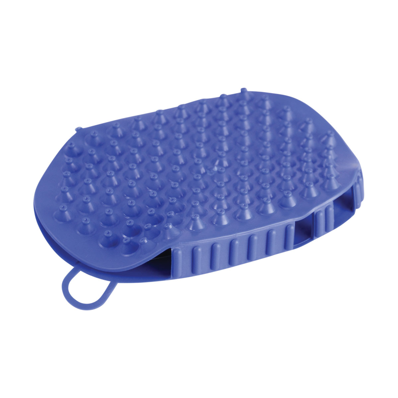 Hy Equestrian Rubber Massage Mitt - Blue-1