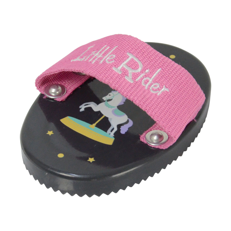 Merry Go Round Curry Comb by Little Rider - Grey/Pink