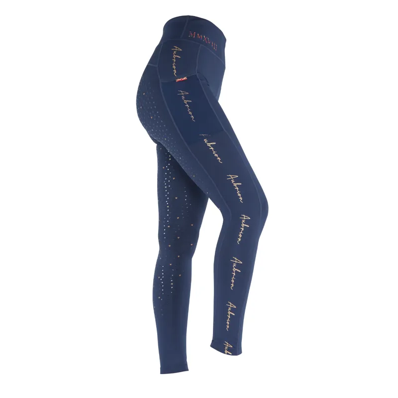Aubrion Team Riding Tights - Young Rider - Navy Blue