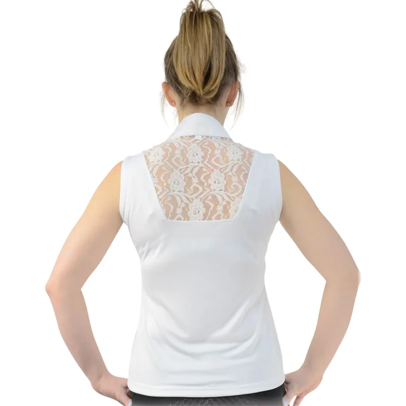 Hy Equestrian Katherine Ruffle Sleeveless Show Shirt - White-1