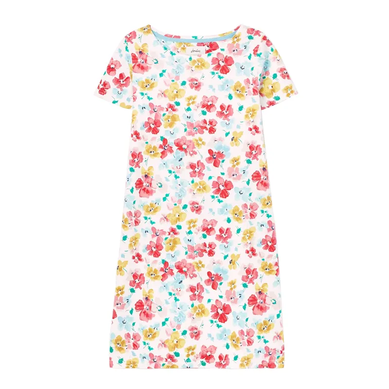 Joules Riviera Print Printed Jersey Dress - Chalk Floral