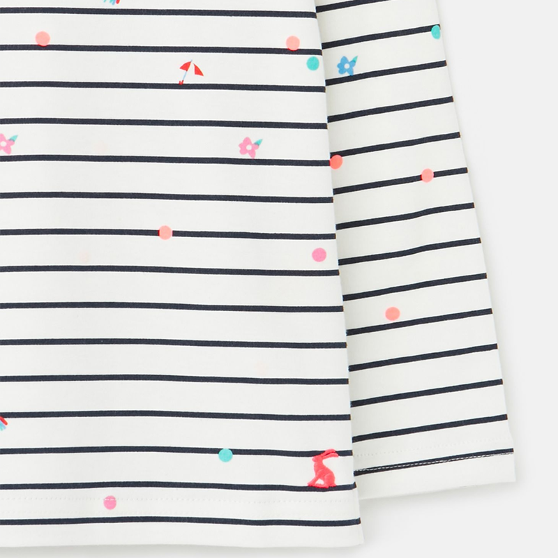Joules Harbour Printed Long Sleeve Jersey Top - White Confetti-3