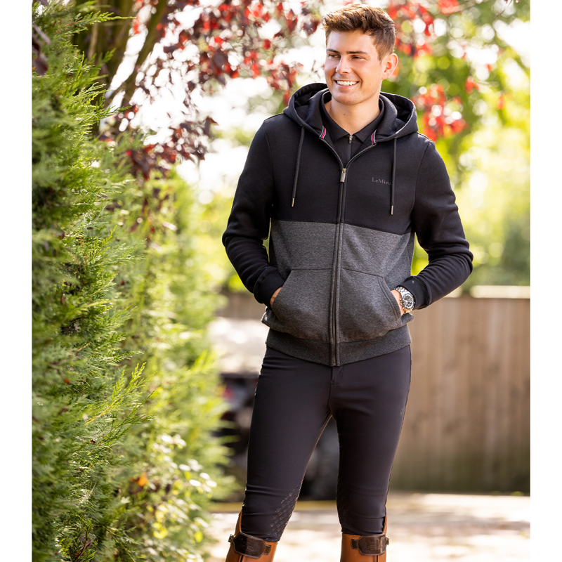 LeMieux Men's Zip Through Hoodie - Charcoal-5