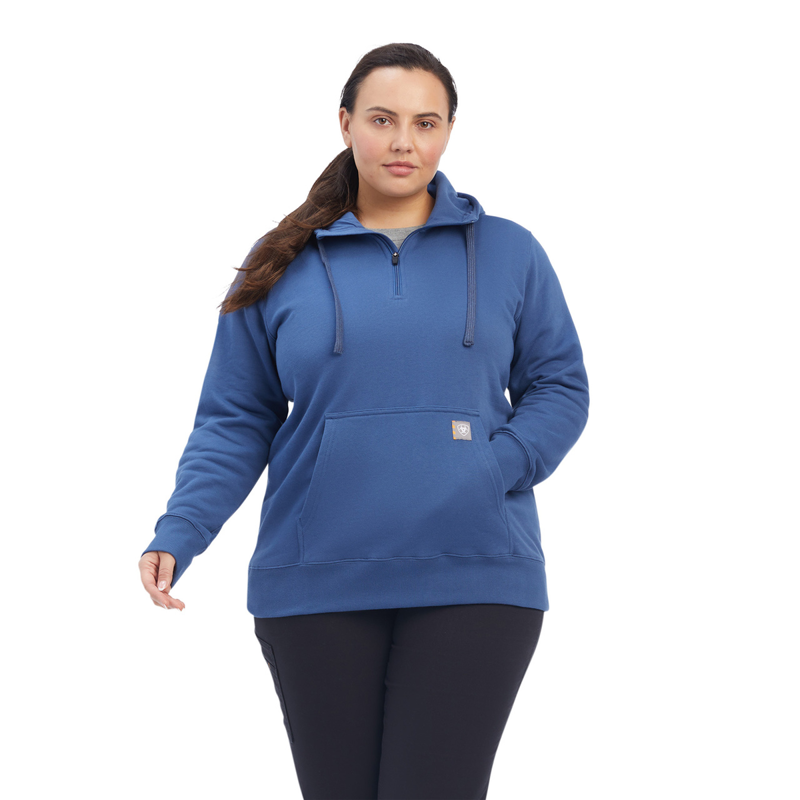 Ariat Women's Rebar Skill Set 1/2 Zip Hoodie - True Navy-1