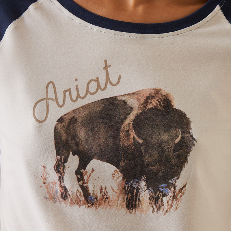 Ariat Women's Painted Dreams T-Shirt - Coconut Milk/Navy-2