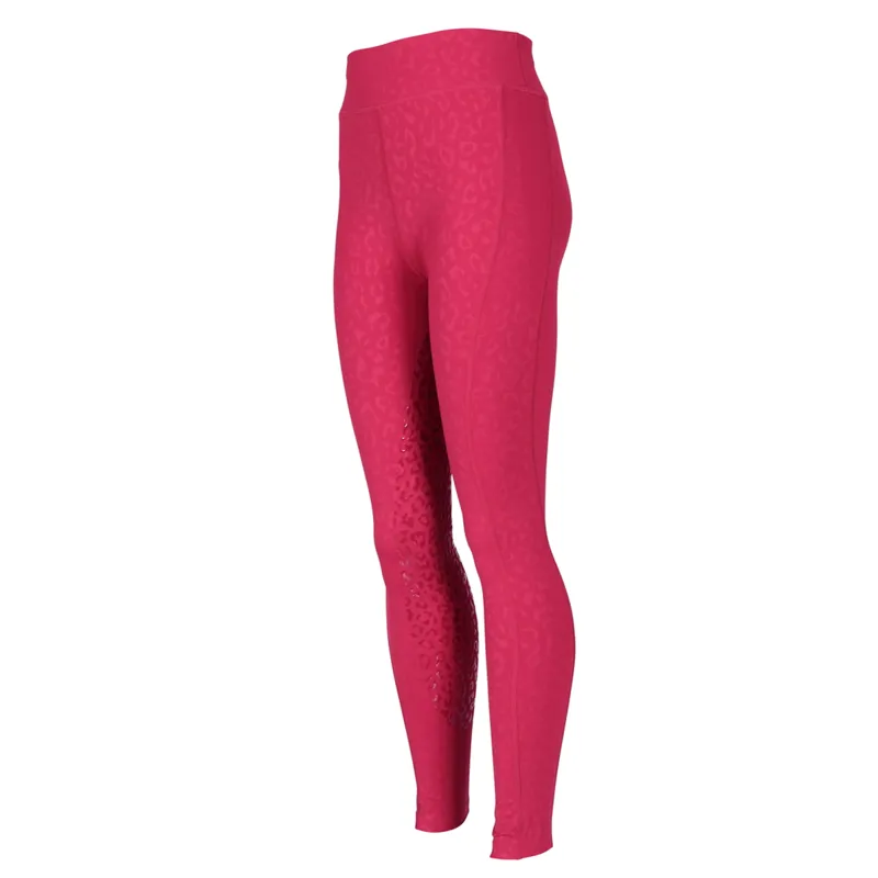Aubrion Non-Stop Tights - Young Rider - Cerise-1