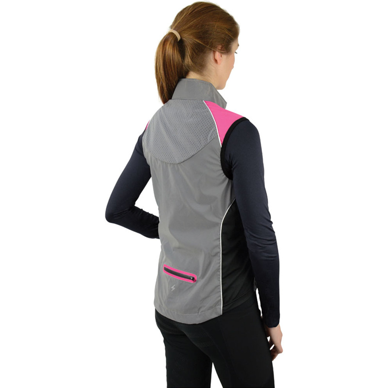 Hi Viz Silva Flash Two Tone Reflective Gilet - Reflective Silver/Pink-1