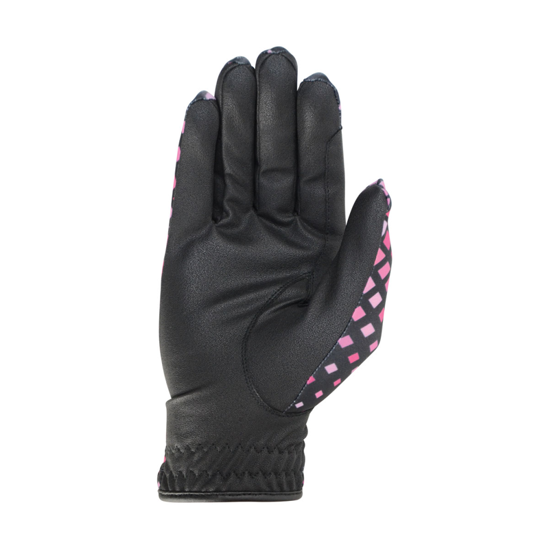 Hy Equestrian Lightweight Printed Riding Gloves - Pink Check-1
