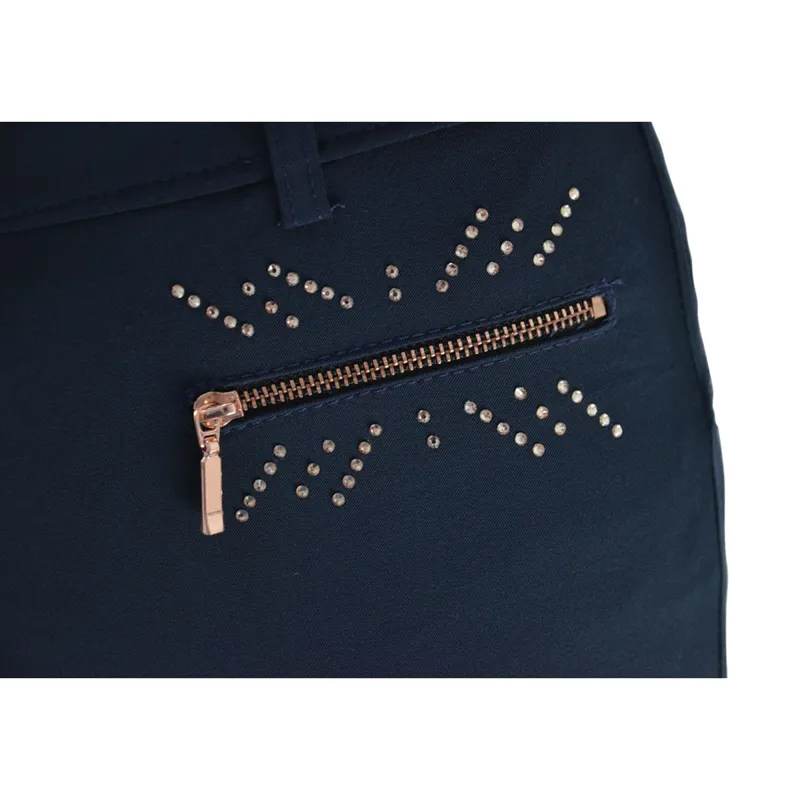 Hy Equestrian Kensington Ladies Breeches - Navy/Taupe/ Rose Gold-4