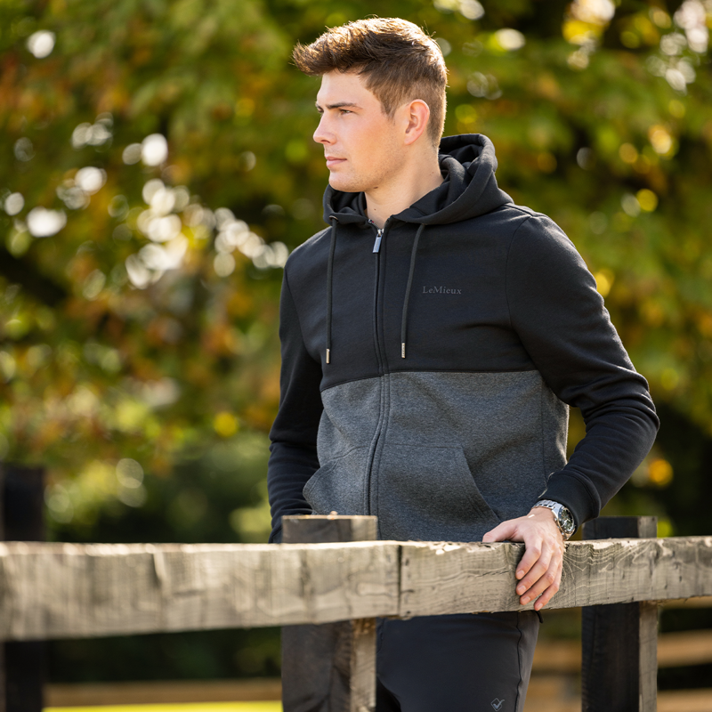 LeMieux Men's Zip Through Hoodie - Charcoal-6