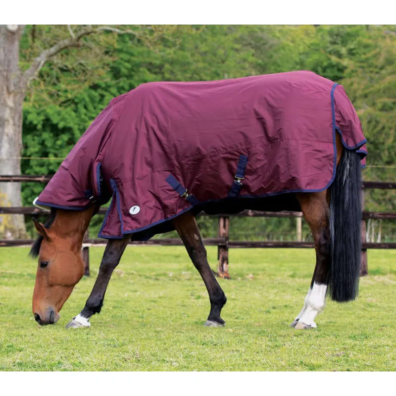 JHL Essential Heavyweight Combo Turnout Rug - Burgundy/Navy 