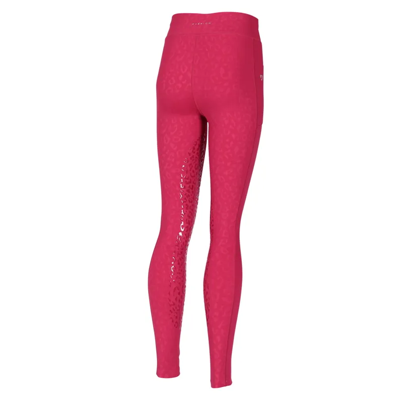 Aubrion Non-Stop Tights - Young Rider - Cerise-2