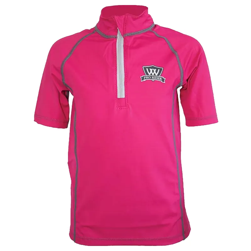 Woof Wear Young Rider Short Sleeve Riding Shirt - Berry