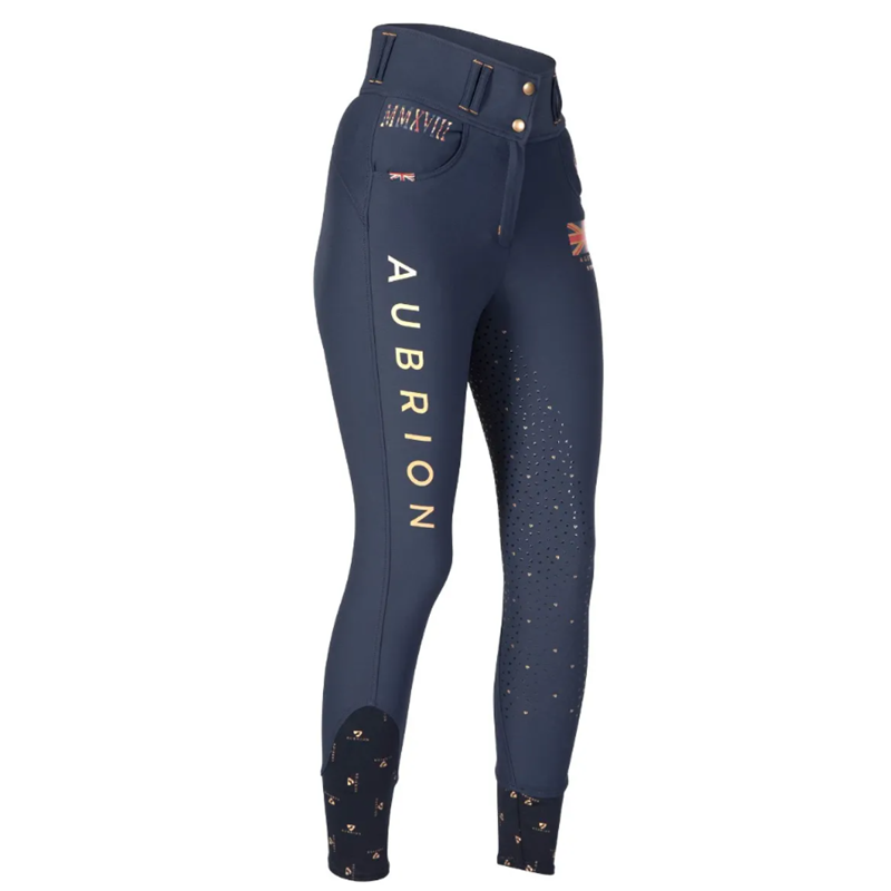 Aubrion Team Breeches - Maids - Navy-1