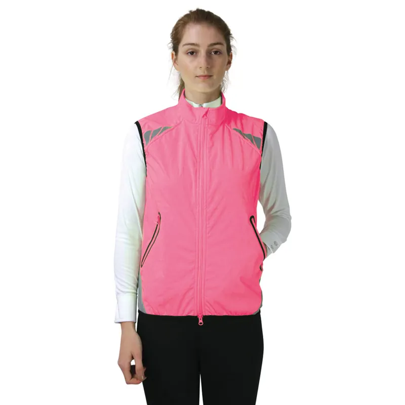Reflector Gilet by Hy Equestrian - Pass Wide and Slow - Pink