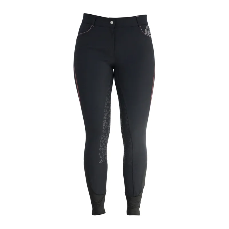 Hy Equestrian Eliza Ladies Breeches - Charcoal/Rose Gold