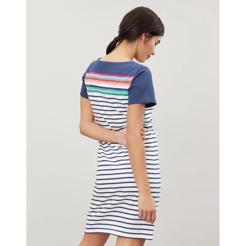 Joules Riviera Jersey Dress - Blue Border Stripe-2