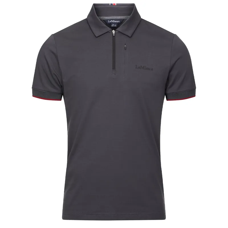 LeMieux Men's Elite Zip Polo Shirt - Charcoal